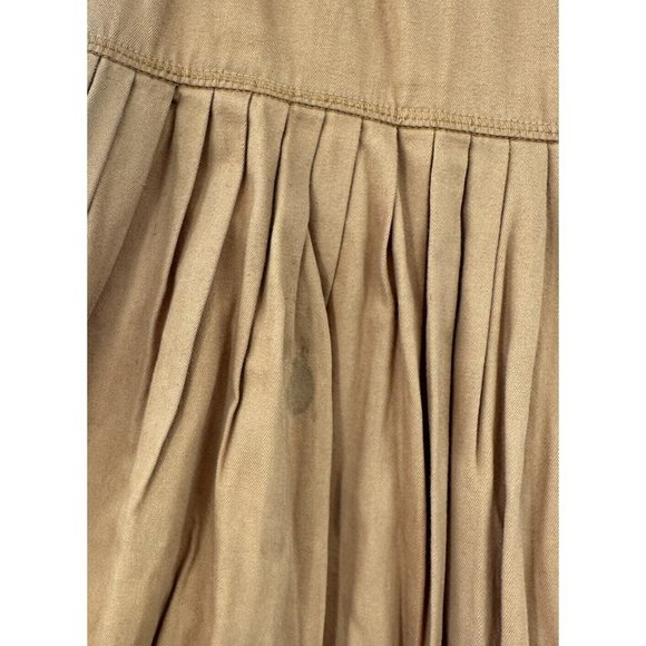 VTG Gene Ewing BIS Maxi SKIRT Sz S Pleated Tiered Fringe Gold Mustard Yellow - Picture 10 of 10